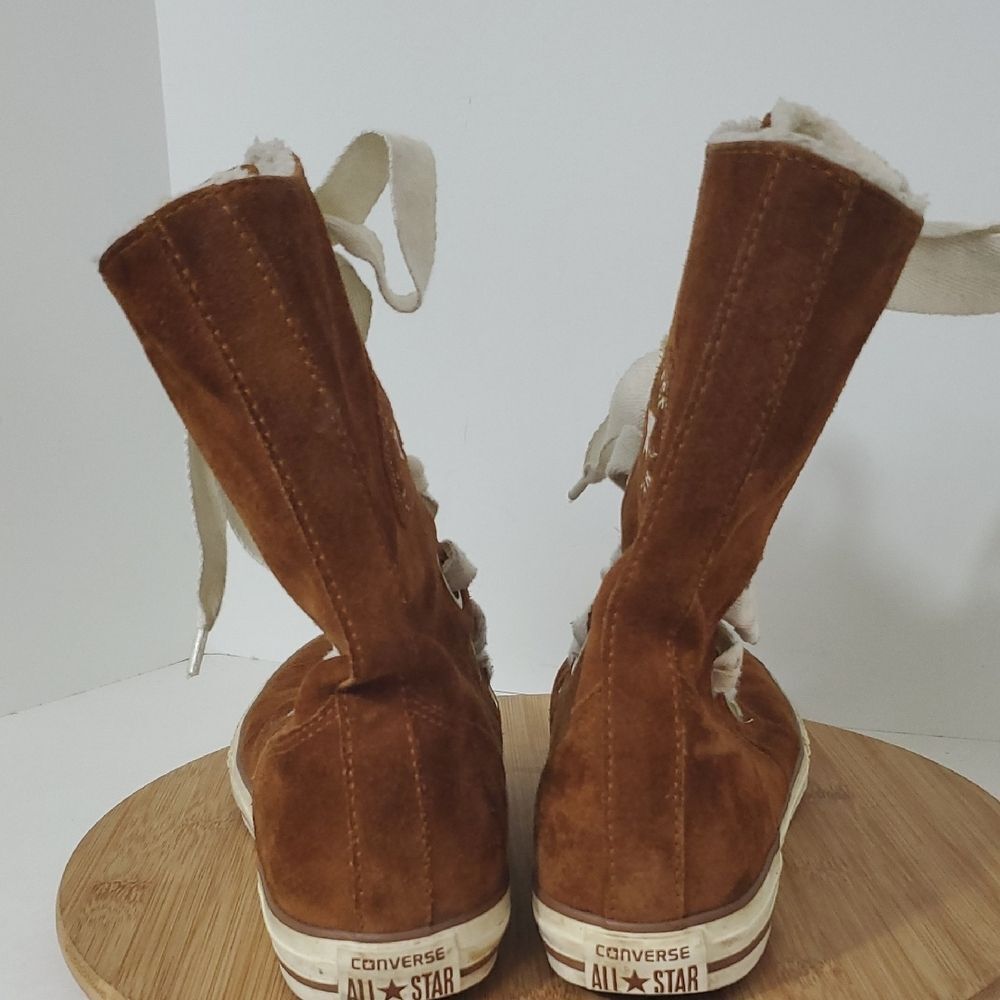 Converse Brown Suede High-Top Lace Boot Sneakers Women's Size 9 - Picture 8 of 10